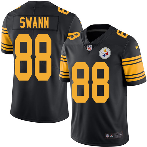 Men's Elite Lynn Swann Nike Jersey Black - #88 Rush NFL Pittsburgh Steelers